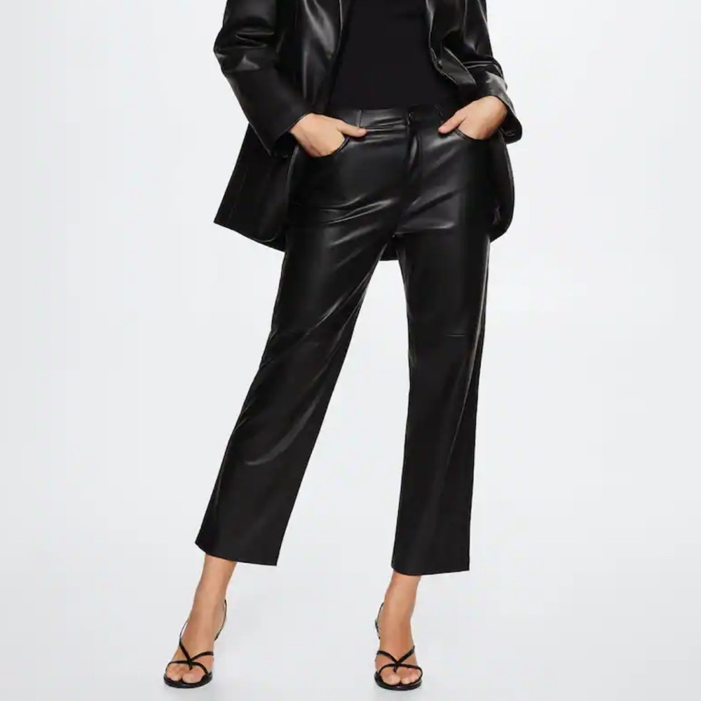 Mango Faux-leather pants